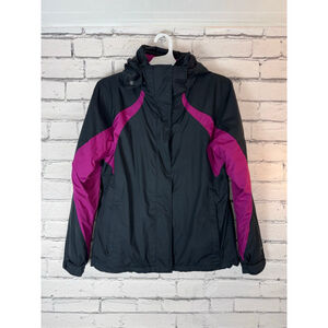 Women's Columbia Ski Jacket Interchange w/ Lining Black Pink Hooded size Large